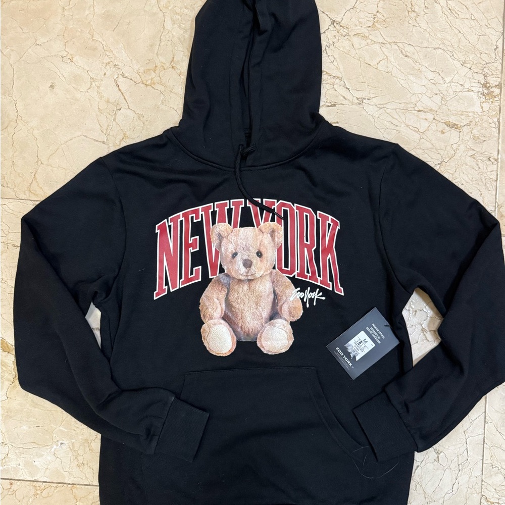 Zoo York Black teddy Bear 🧸 Hoodie Sweatshirt with Bold Design
